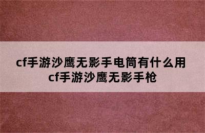 cf手游沙鹰无影手电筒有什么用 cf手游沙鹰无影手枪